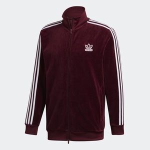 Adidas BB Velour Track Jacket Maroon